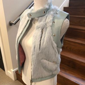 SOLD Leather and Fur Vest